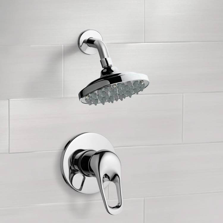 Shower Faucet, Remer SS1112, Chrome Shower Faucet Set with 6 Inch Rain Shower Head