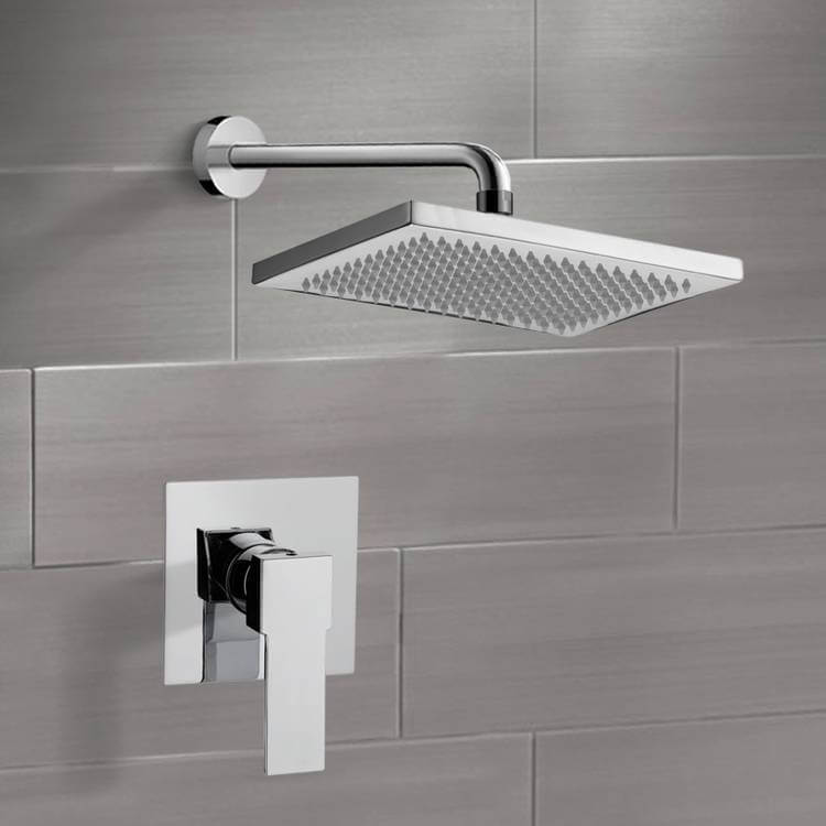 Remer SS1115-CR Chrome Shower Faucet Set with 9.5 Inch Rain Shower Head