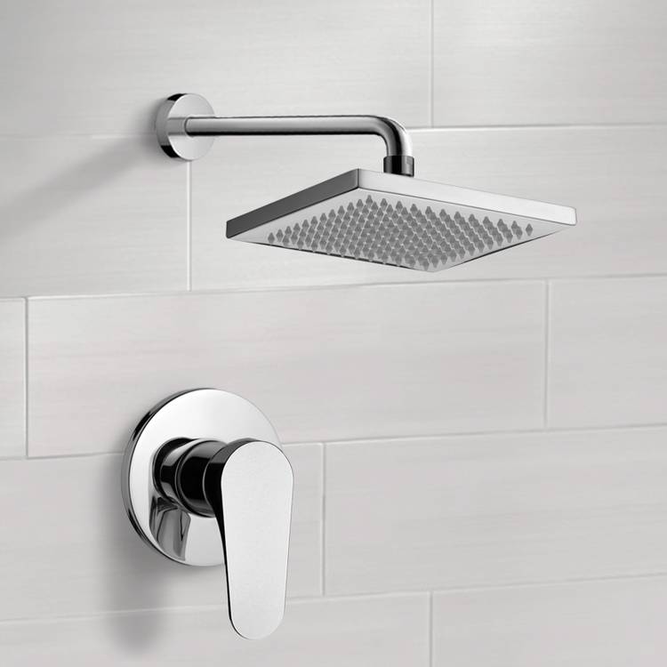 Remer SS1129-CR Chrome Shower Faucet Set with 8 Inch Rain Shower Head