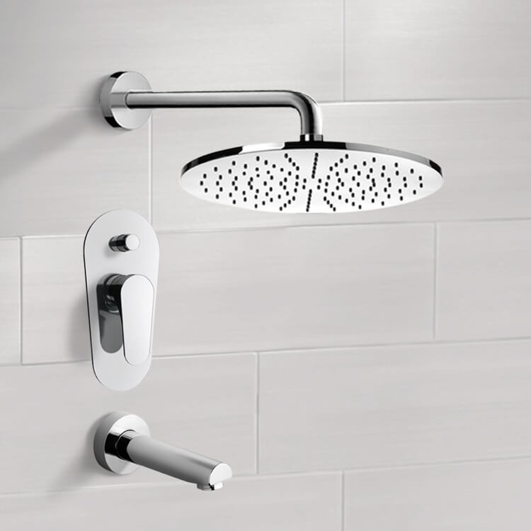 Remer TSF2141 Tub and Shower Faucet Sets with 12 Inch Rain Shower Head