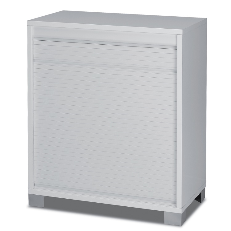 Sarmog 7046 Modern White Small Cabinet with Rolling Shutter