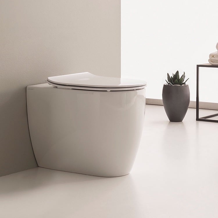 Scarabeo 5522 Modern Floor Standing Toilet, Ceramic, Rounded