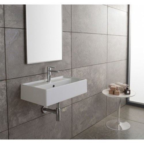 ADA Compliant Wall Mounted Sink, Modern, Rectangular, 36, with Counter Space, ml Scarabeo 3008 by Nameeks