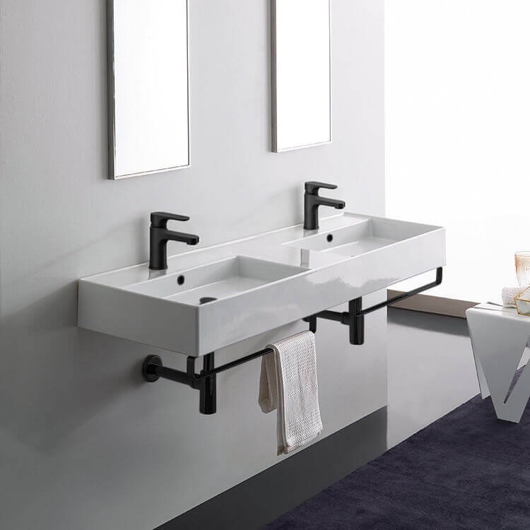 Scarabeo 5116-TB-BLK By Nameek's Teorema 2 Double Ceramic Wall