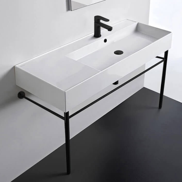 Console Bathroom Sink Modern Console Sink, 40 Inch Scarabeo 5120-CON-BLK