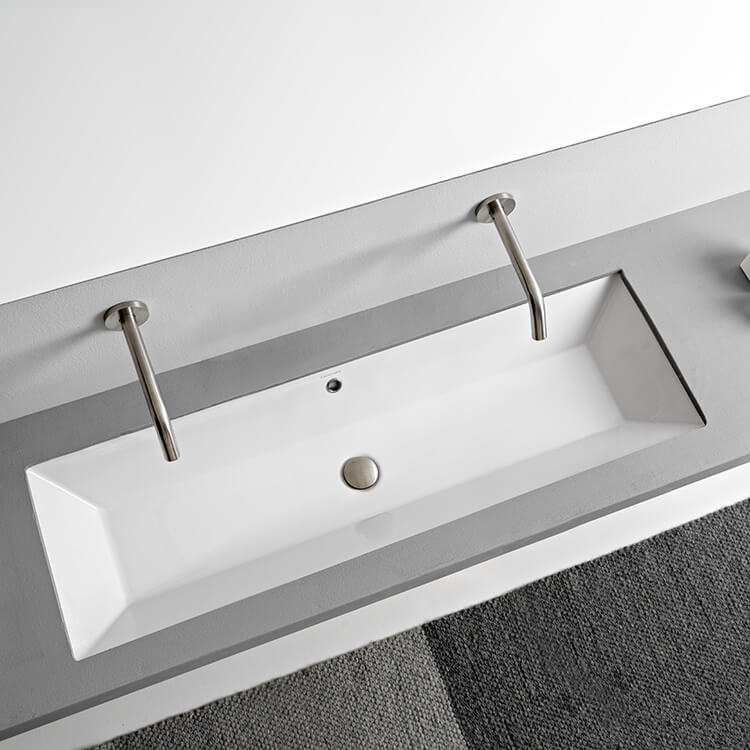 Bathroom Sink 48 Inch Trough Undermount Sink Scarabeo 5154