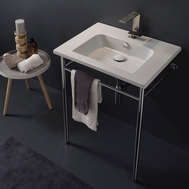 Console Bathroom Sink Small Modern Console Sink, 24 Inch Scarabeo 5210-CON