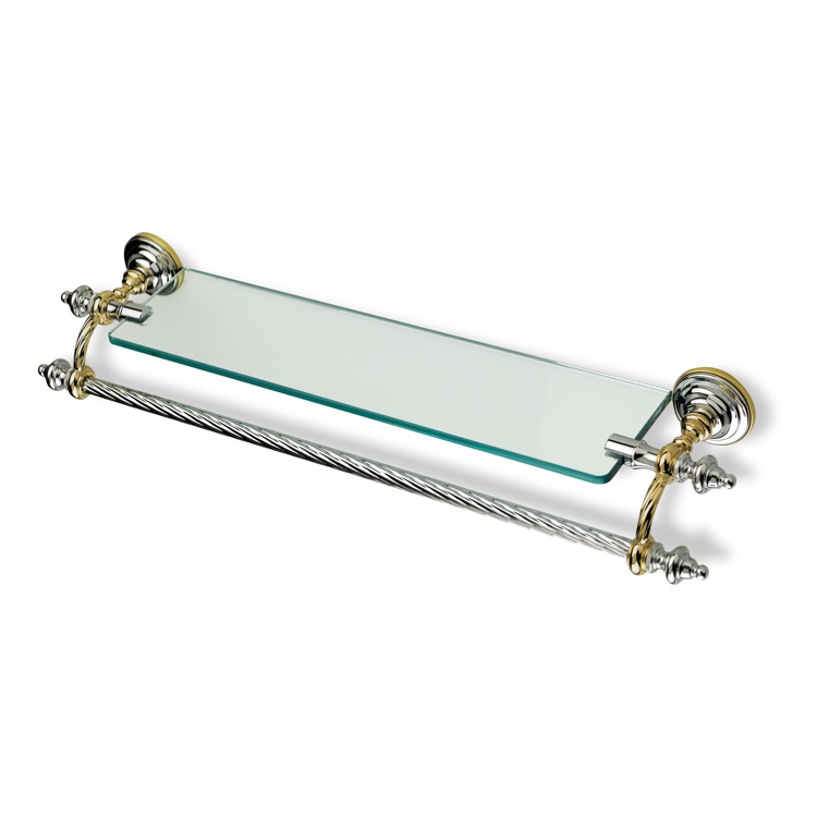 Stilhaus G33 02 By Nameek S Giunone Chrome And Gold Clear Gl Chrome And Gold Clear Gl Bathroom Shelf With Towel Bar