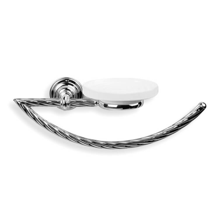 StilHaus G79-08 Classic-Style Brass Towel Ring with Soap Dish