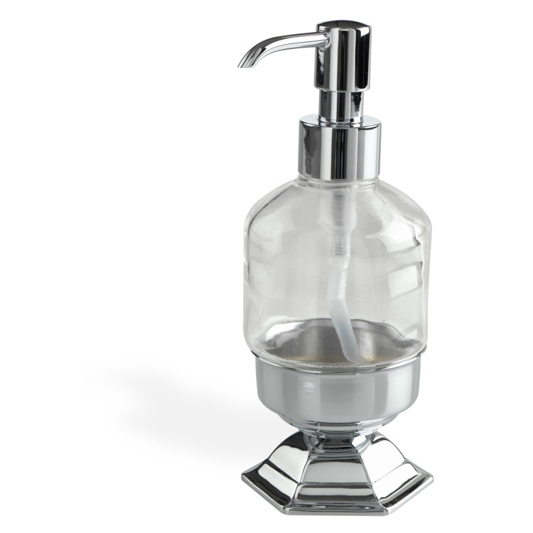 StilHaus MA30AP-08 Contemporary Free Standing Crystal Glass Liquid Soap Dispenser