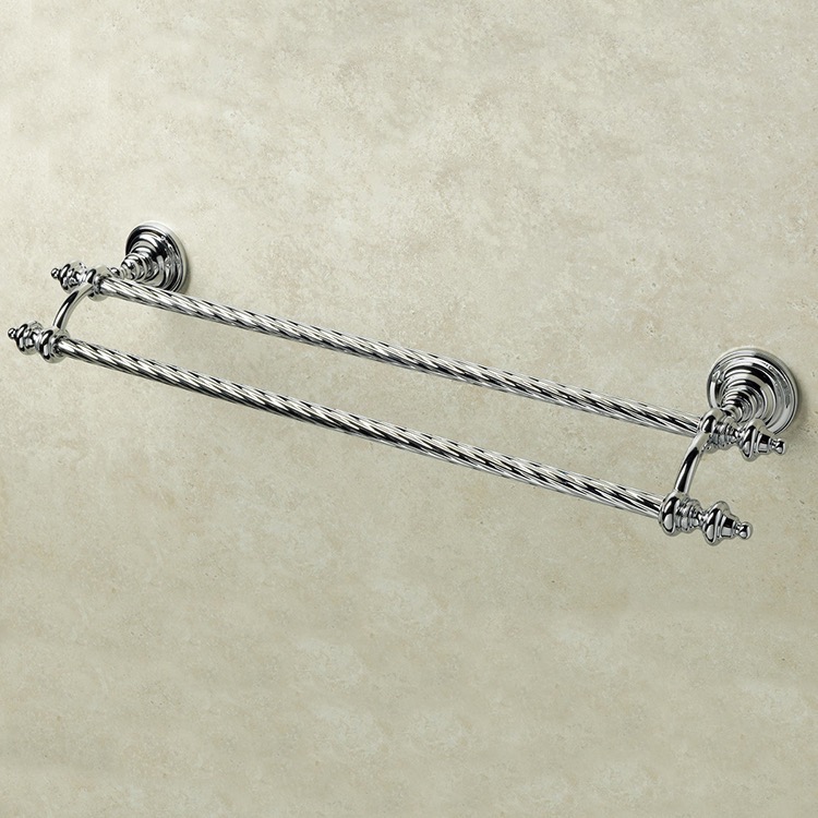 StilHaus G05.2-08 24 Inch Classic-Style Brass Double Towel Bar