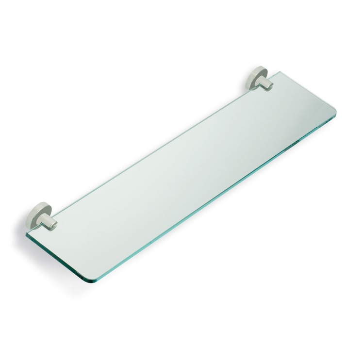 StilHaus VE04-36 Satin Nickel Clear Glass Bathroom Shelf