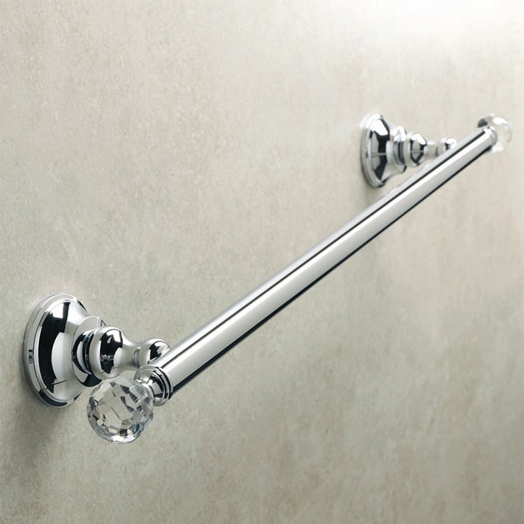 StilHaus SL45-08 Chrome Brass 20 Inch Towel Bar with Crystals