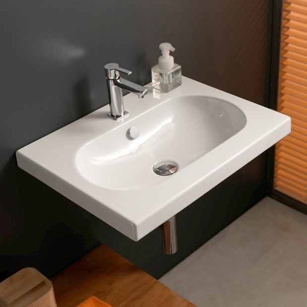 Tecla Edw1011 By Nameek S Edo Wide Rectangular White Ceramic Wall Bathroom Sink Tecla Edw1011 Rectangular White Ceramic Wall Mounted Or Drop In
