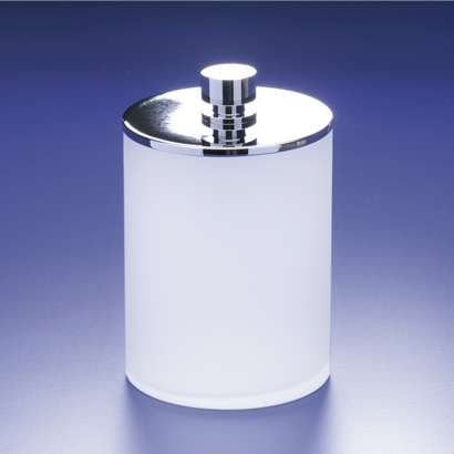 Windisch 88126M-CR Frozen Crystal Glass Cotton Ball Jar