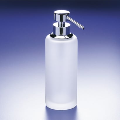 Windisch 90414M-CR Rounded Tall Frosted Crystal Glass Soap Dispenser