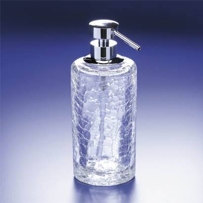 Windisch 90432-CR Soap Dispenser, Rounded Crackled Crystal Glass