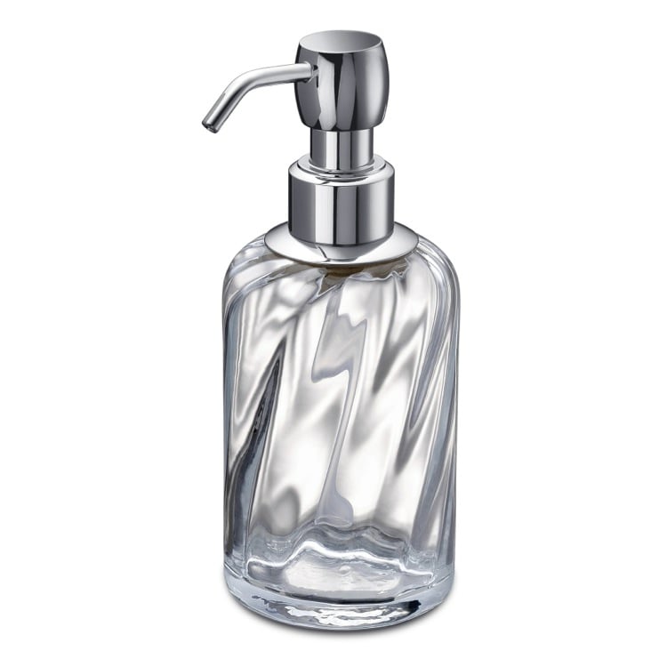 Windisch 90801CR Soap Dispenser, Chrome Brass and Twisted Glass