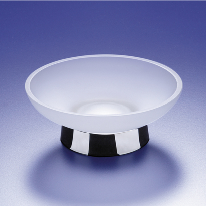 Windisch 92117M-CR Round Contemporary Clear Crystal Glass Soap Dish
