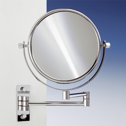 Windisch 99145-CR-3x Brass Wall Mounted Extendable Double Face 3x, 5x, 5op, or 7xop Magnifying Mirror