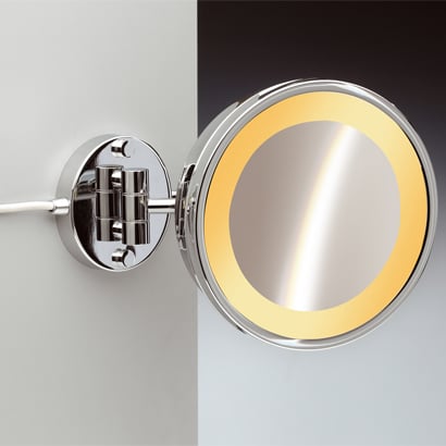 Windisch 99153/1/D-CR-3x Wall Mount One Face Hardwired Lighted 3x or 5x Brass Magnifying Mirror