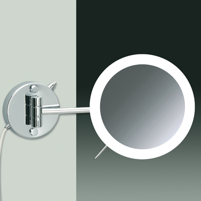 Windisch 99650/1-CR-3x Wall Mounted One Face Chrome or Gold Finish Lighted 3x or 5x Magnifying Mirror