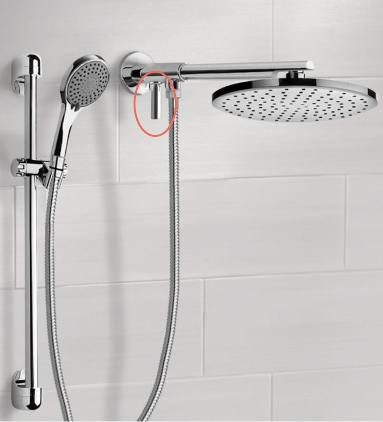 Dual clearance shower head